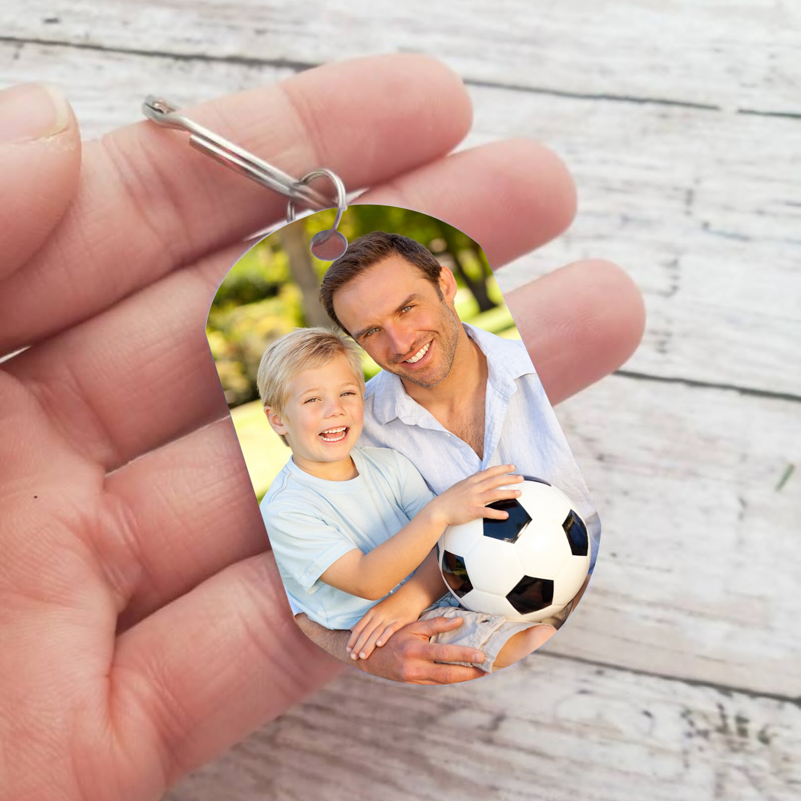 À mon Papa - Porte-Clés Personnalisé avec 2-5 Prénoms et Poings avec 1 Photo Cadeau pour “Meilleur Papa du Monde” | Jessemade