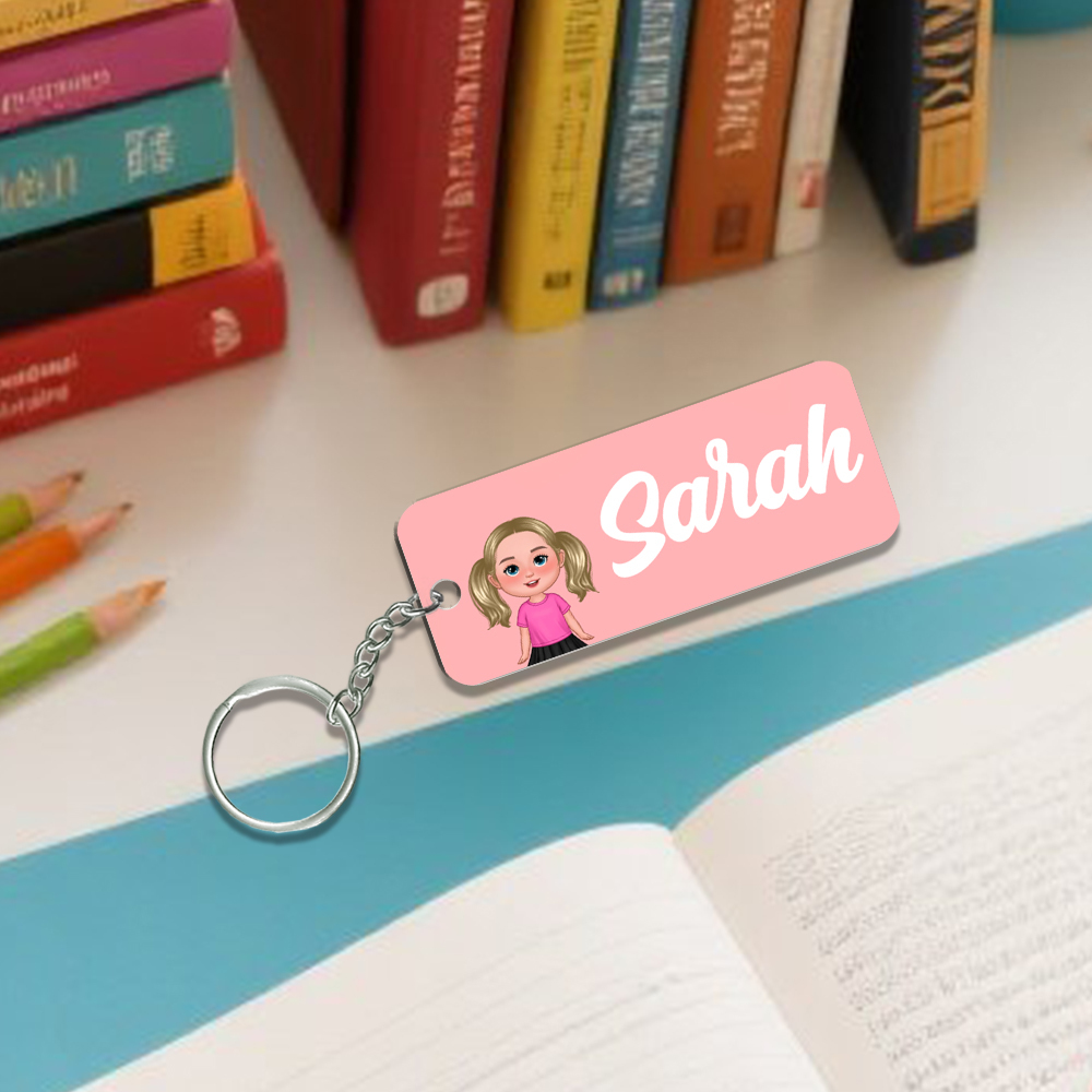 [Copy]Porte-Clés Personnalisé avec 1 Prénom, 1 Date et Fleur de Naissance pour Enfant | Cadeaux Rentrée Scolaire  | Jessemade