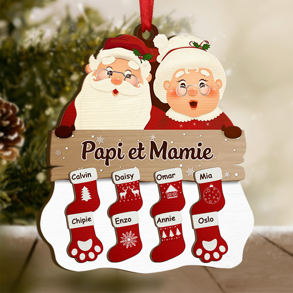 [Copy]Ornements de Noël lune 3 Prénoms Personnalisés acrylique Cadeau pour mamie ou papi | Jessemade