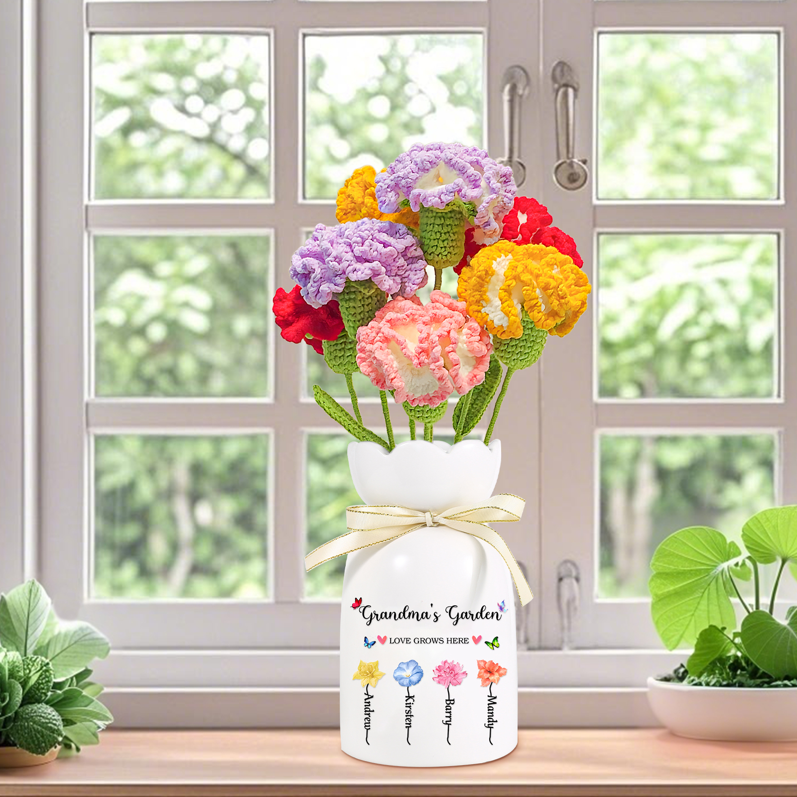 Bouquet de Fleurs au Crochet Fait Main – Roses, Tulipes ou Œillets en Fil Doux | Jessemade