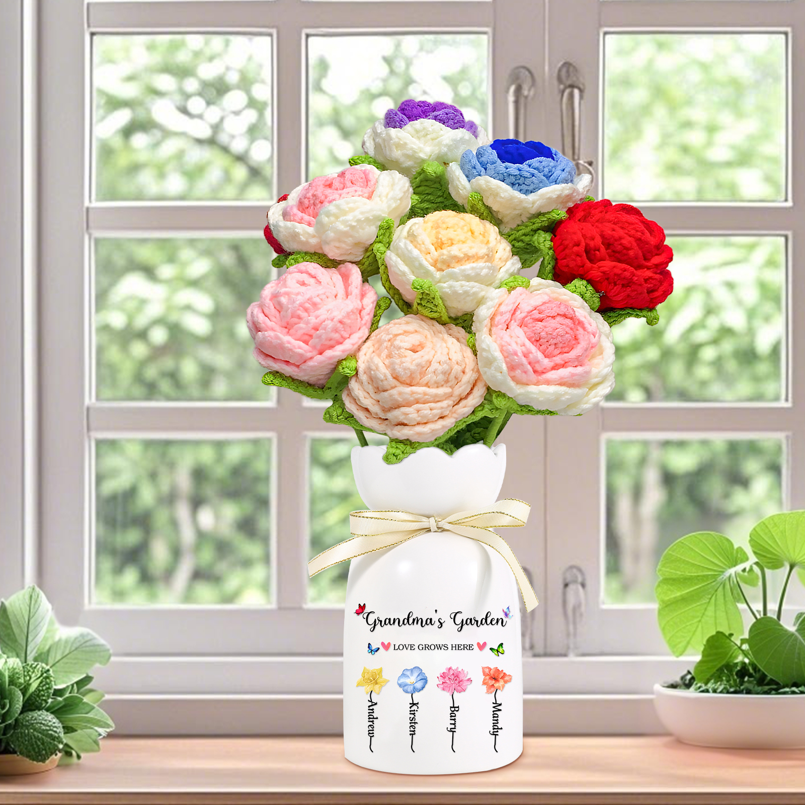 Bouquet de Fleurs au Crochet Fait Main – Roses, Tulipes ou Œillets en Fil Doux | Jessemade