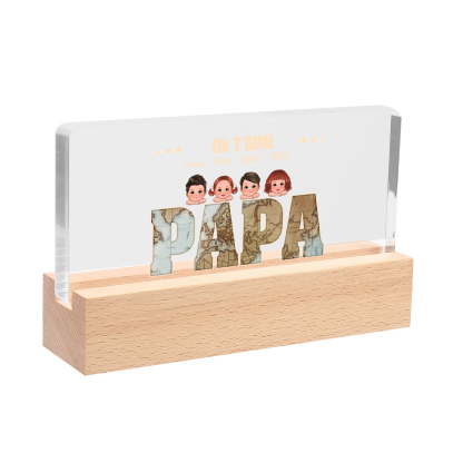 [Copy]À Maman -  Lampe LED Personnalisés avec 2 Prénoms et Illustrations Fleurs Veilleuse Personnalisée pour Maman | Jessemade