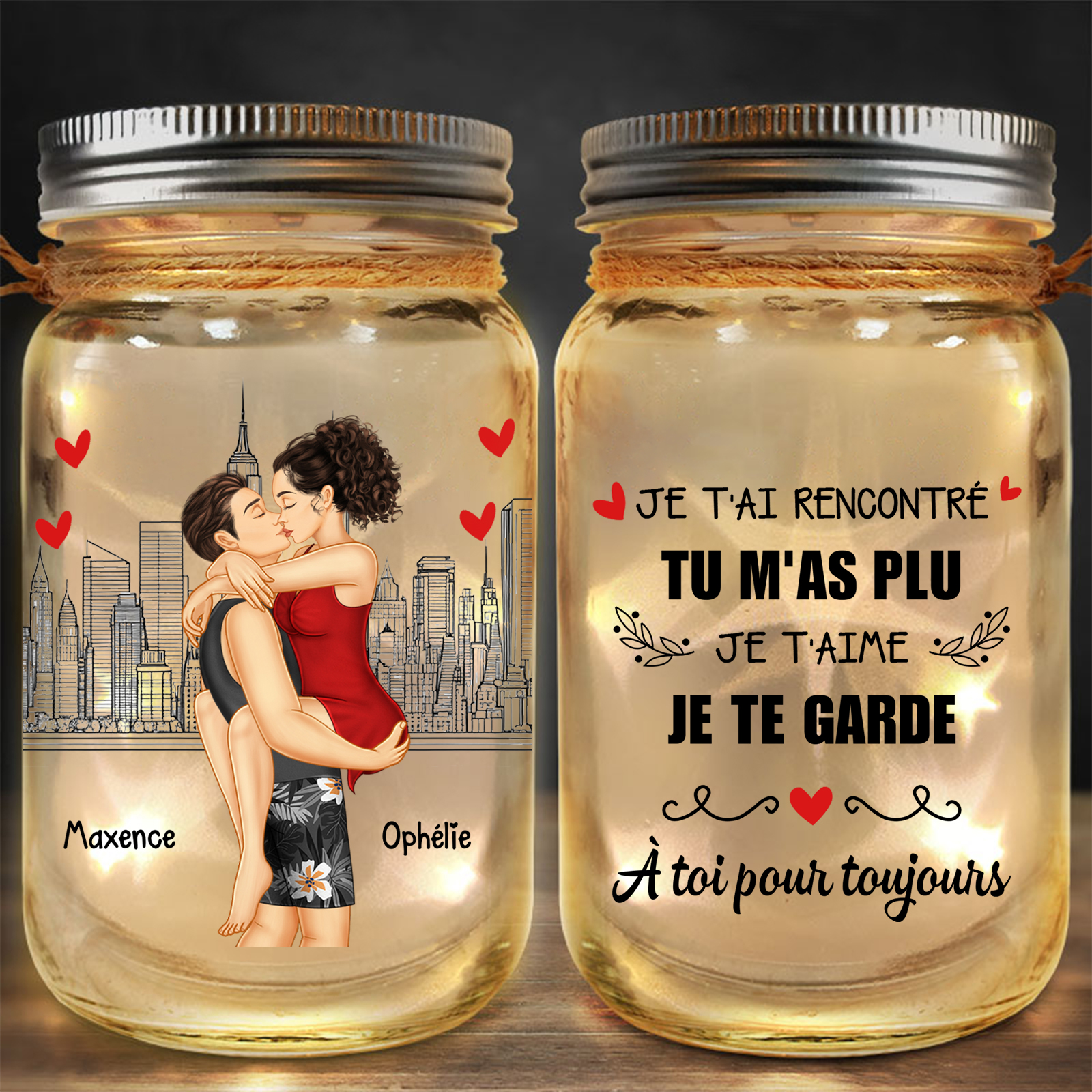 Bouteille lumineuse Bocal Solaire en Verre  | Jessemade