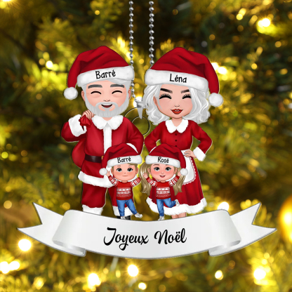 Décoration Sapin Noël Croix ailes et cardinal 2 Prénoms Personnalisés Cadeau pour mamie et papi | Jessemade