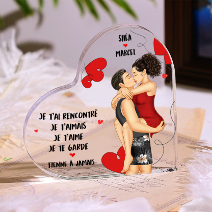 Plaque Acrylique Cœur 2 Prénoms Personnalisés Couple Romantique Cadeua pour couple Saint-Valentin | Jessemade