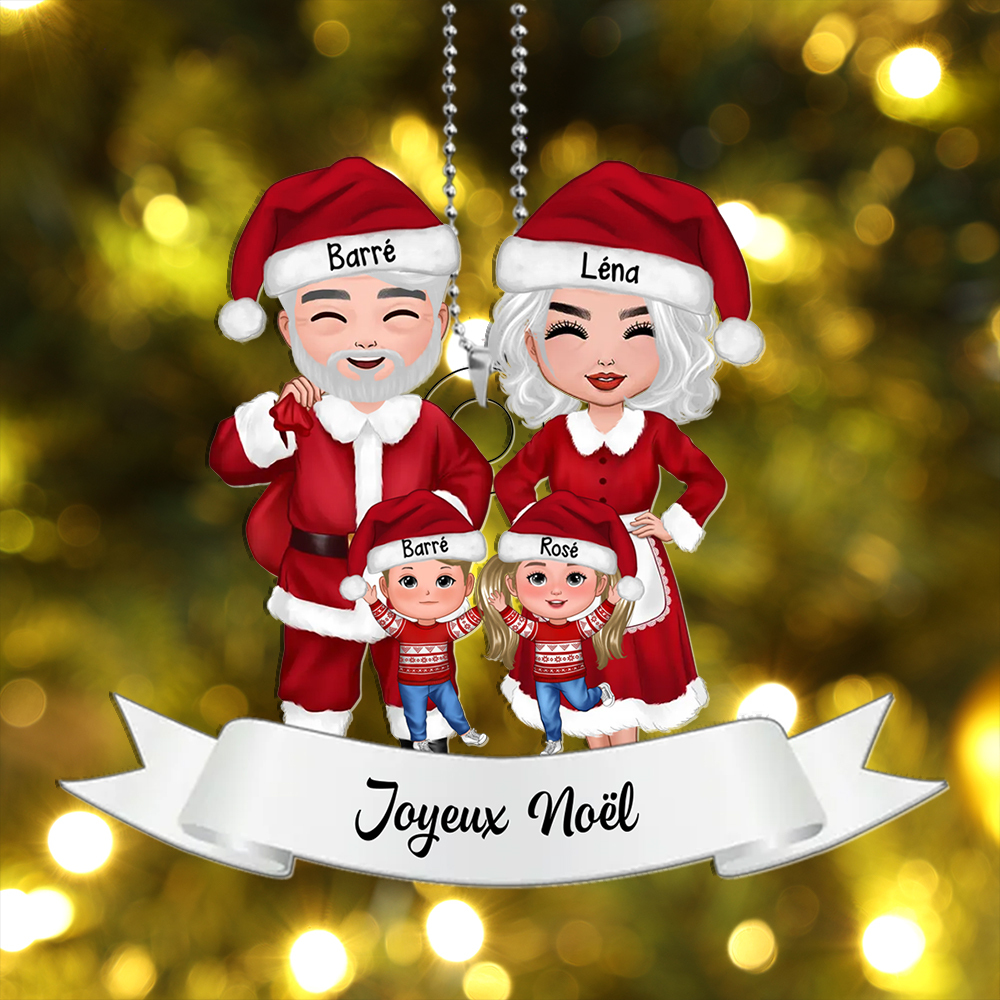 Décoration Sapin Noël Croix ailes et cardinal 2 Prénoms Personnalisés Cadeau pour mamie et papi | Jessemade