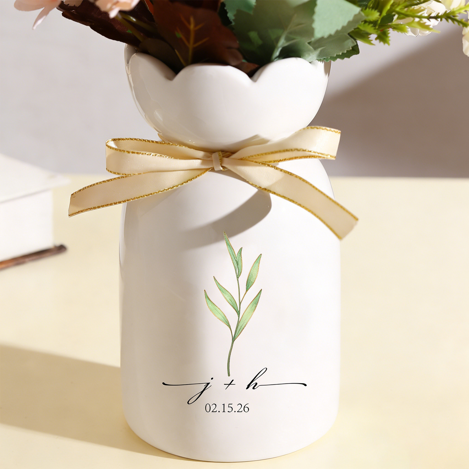 Vase Personnalisé pour Couple, Fiançailles ou Mariage (sans fleurs), Modèles disponibles
