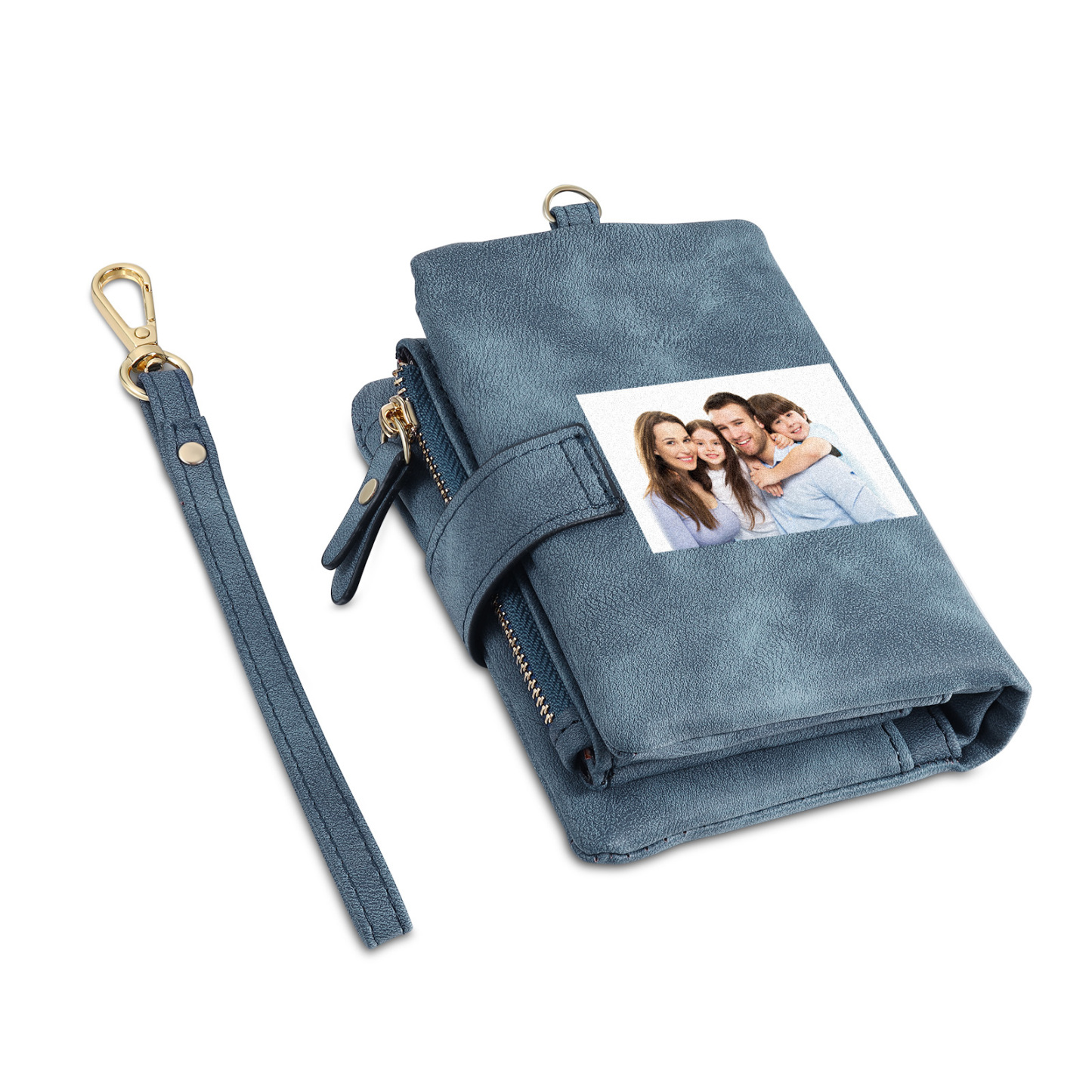 Portefeuille Femmes 6 Prénoms et 2 Textes Personnalisés avec Photo Porte-Monnaie Carte