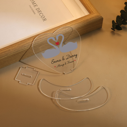 Ornements Panneau Acrylique 2 Prénoms Personnalisés avec Texte pour Couple