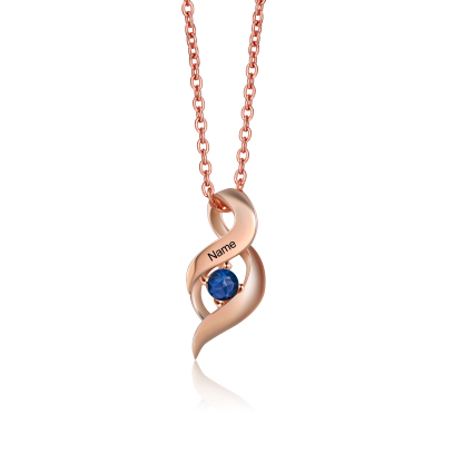 Collier Femme 1 Prénom Personnalisé avec 1 Pierre de naissance