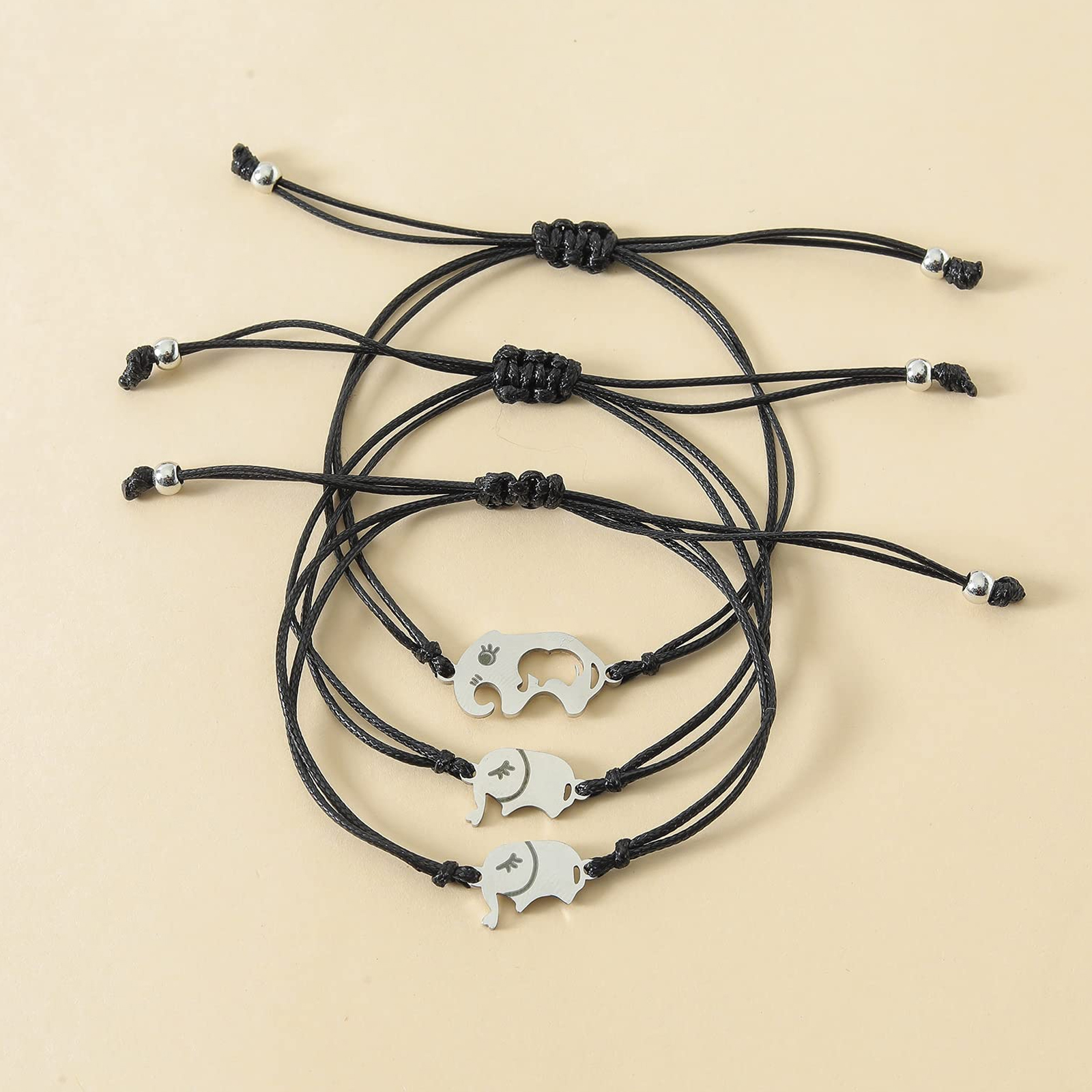 Bracelet Mère-fille à Nœuds Chinois - Tissé Main, Réglable - Cadeau Porte-bonheur Pour Occasions Spéciales