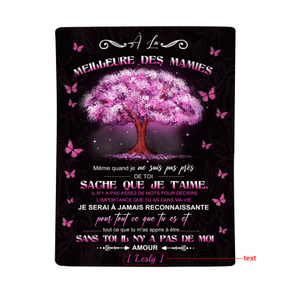 À ma Mamie - Couverture Plaids Polaire 1 Prénom Personnalisé