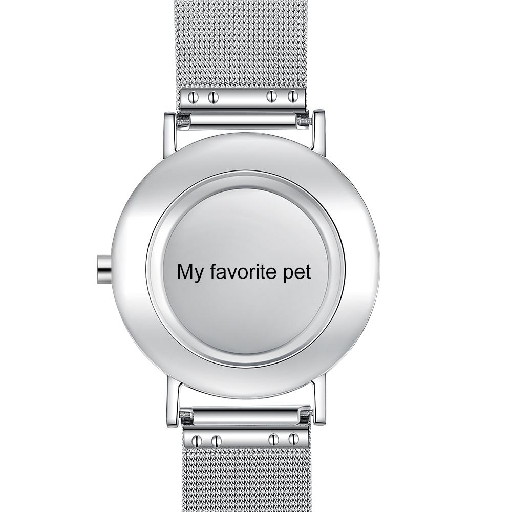 Montre Personnalisée Photo avec Gravure du prénom ou Message Bracelet pour Homme