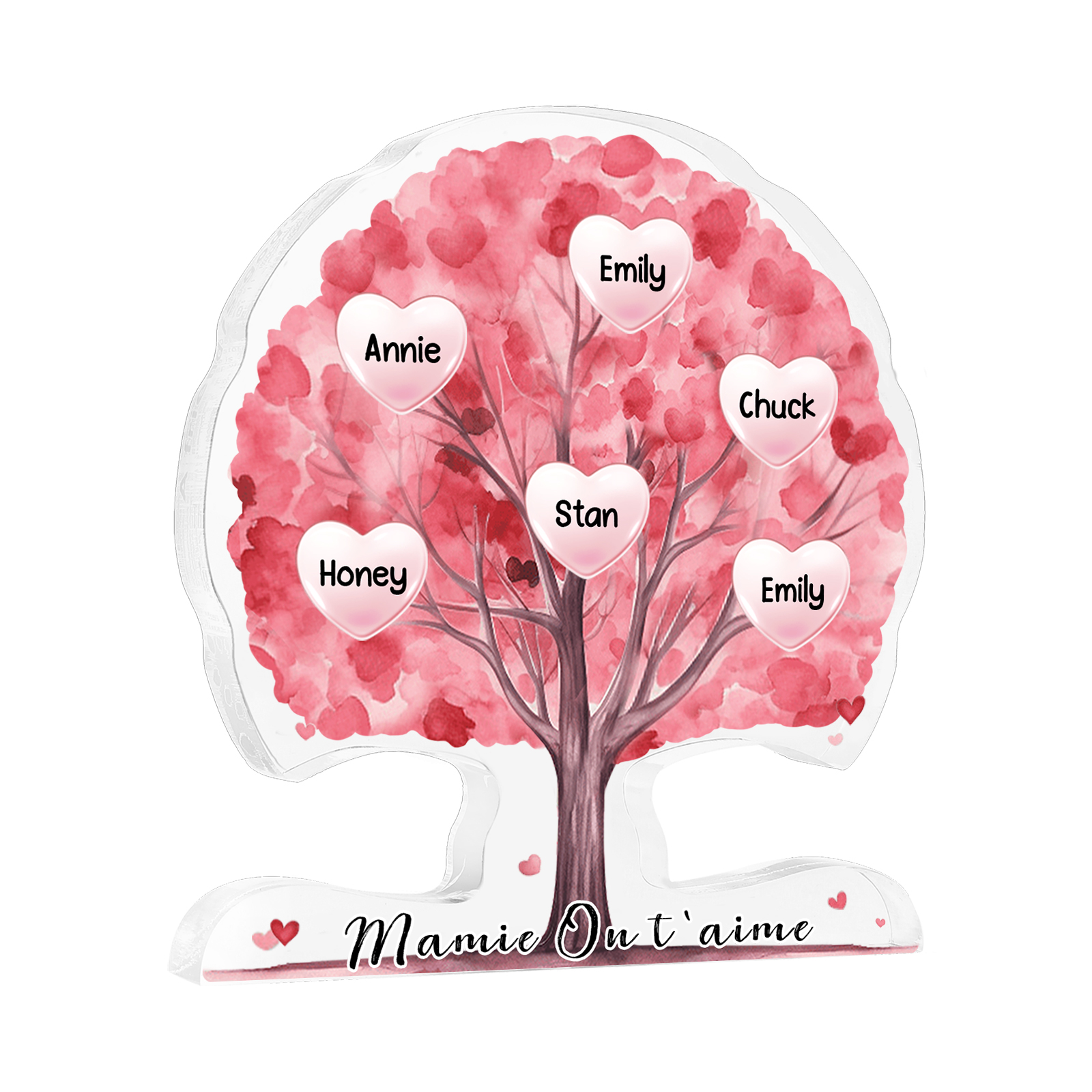 À Mamie - Plaque Acrylique en Forme d'Arbre de Vie Personnalisé avec 6 Prénoms et Texte Cadeau pour Famille | Jessemade