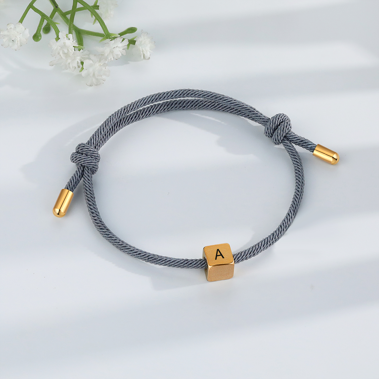 Bracelet Initiale Magnétique 2 Lettres Personnalisées pour Couple｜Jessemade