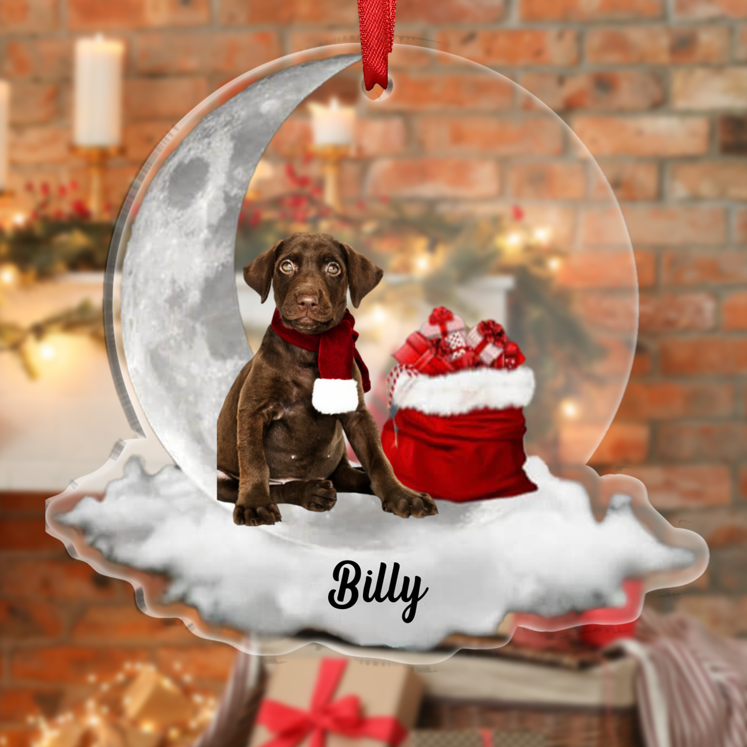 Décoration Sapin Noël  en Acrylique avec Photo Personnalisée