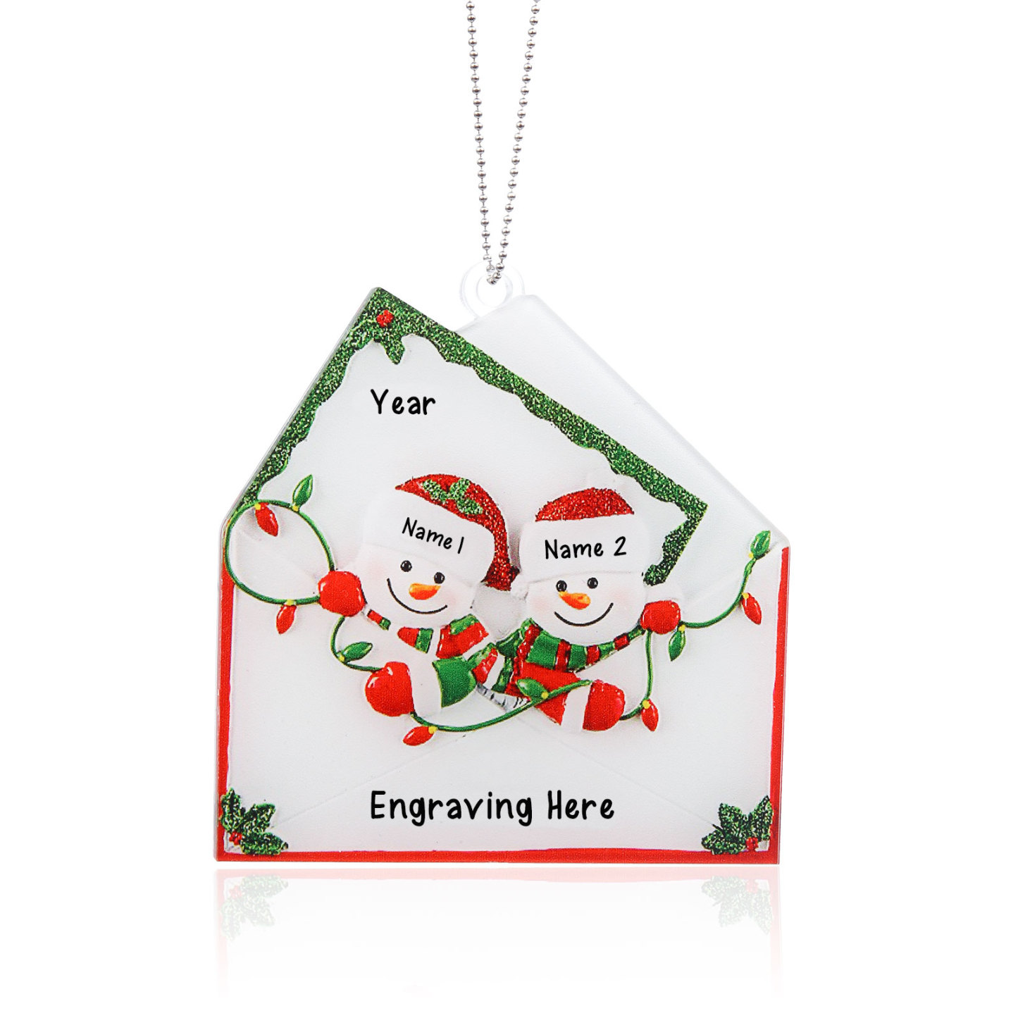 Jessemade FR 2-6 Noms Ornements de Noël Acrylique Personnalisés avec Texte et Année Bonhomme de neige