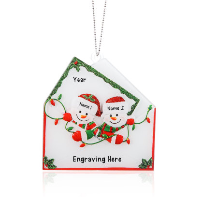 Jessemade FR 2-6 Noms Ornements de Noël Acrylique Personnalisés avec Texte et Année Bonhomme de neige