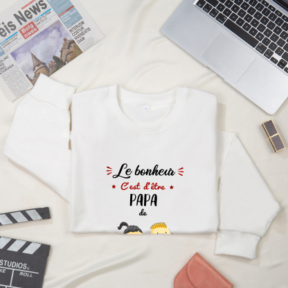 Sweat-Shirt 2 Enfants 2 Prénoms Personnalisés avec Texte