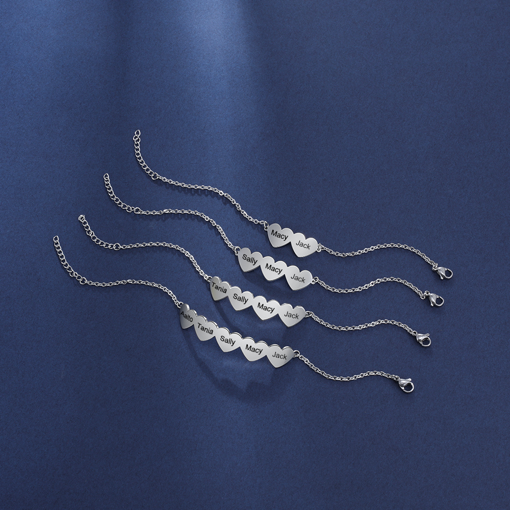 Bracelet cœur gourmette maillon 5 prénom personnalisé