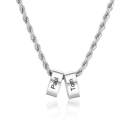 Collier à Breloques 2 Perles Collier Personnalisé Homme｜Jessemade