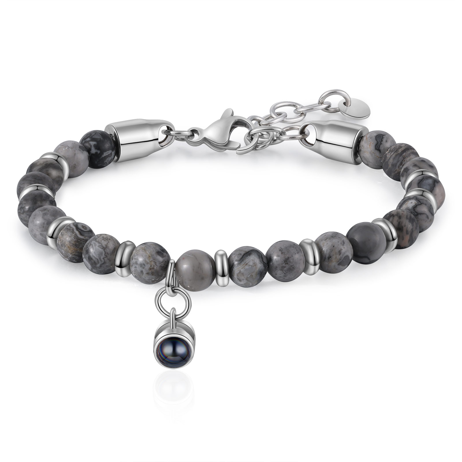 Bracelet Homme Projection de Pierres Photo Personnalisée