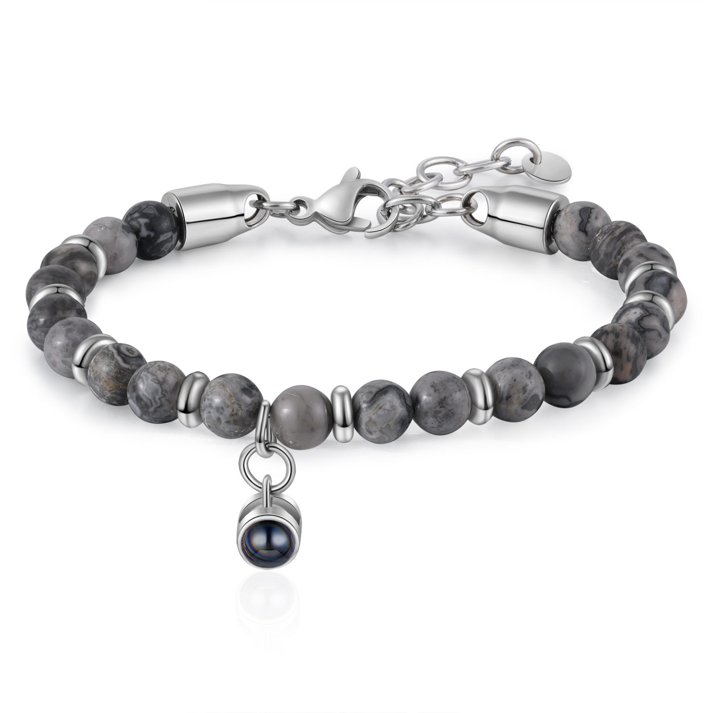 Bracelet Homme Projection de Pierres Photo Personnalisée