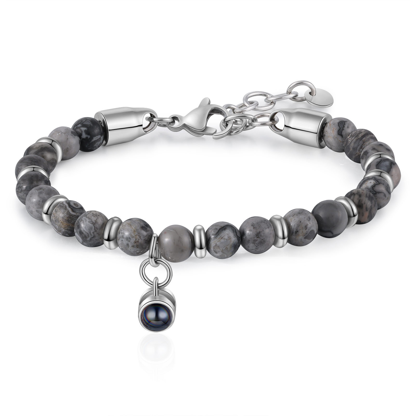 Bracelet Homme Projection de Pierres Photo Personnalisée