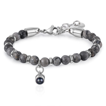 Bracelet Homme Projection de Pierres Photo Personnalisée