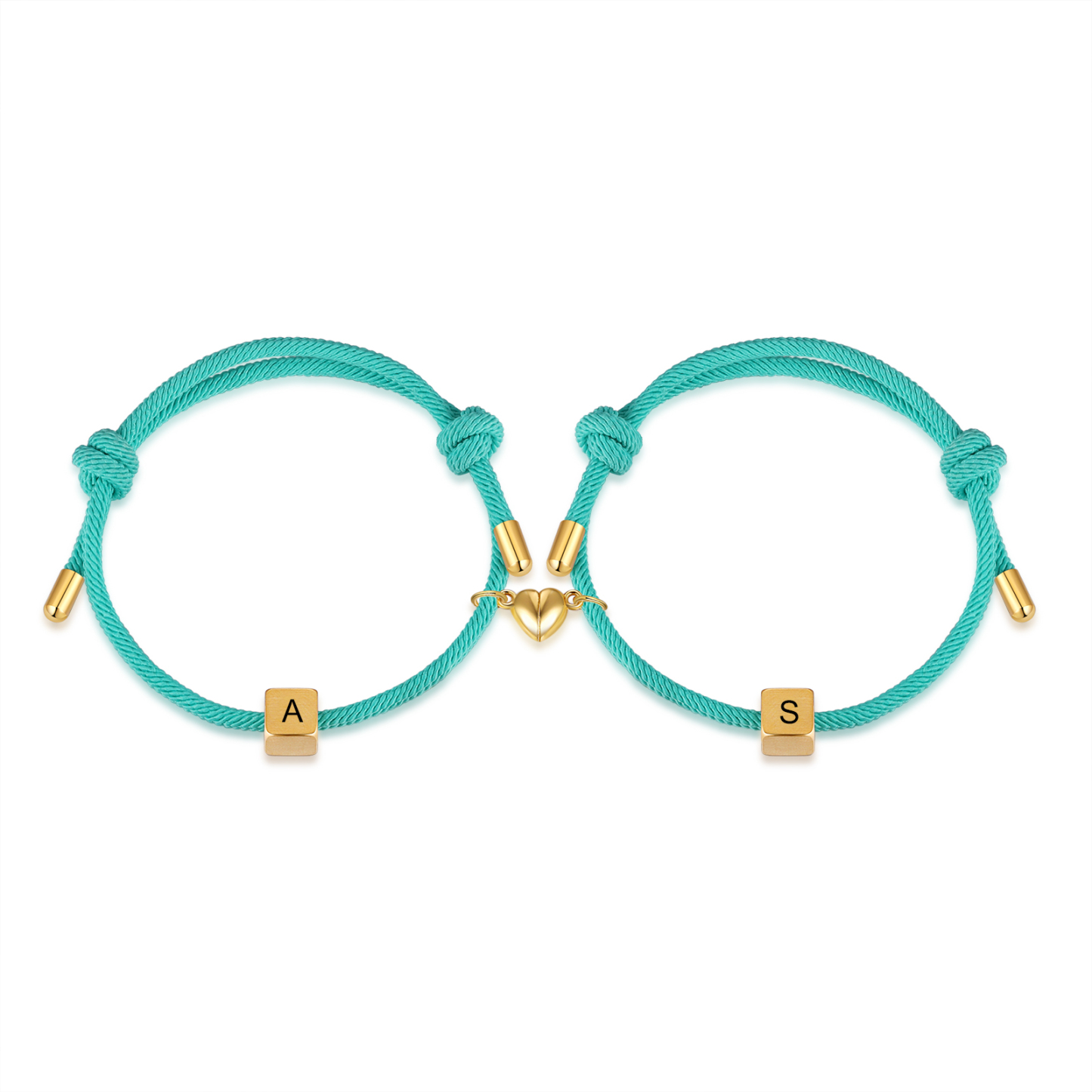 Bracelet Initiale Magnétique 2 Lettres Personnalisées pour Couple｜Jessemade