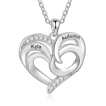 Collier Cœur 2 Prénoms Personnalisé