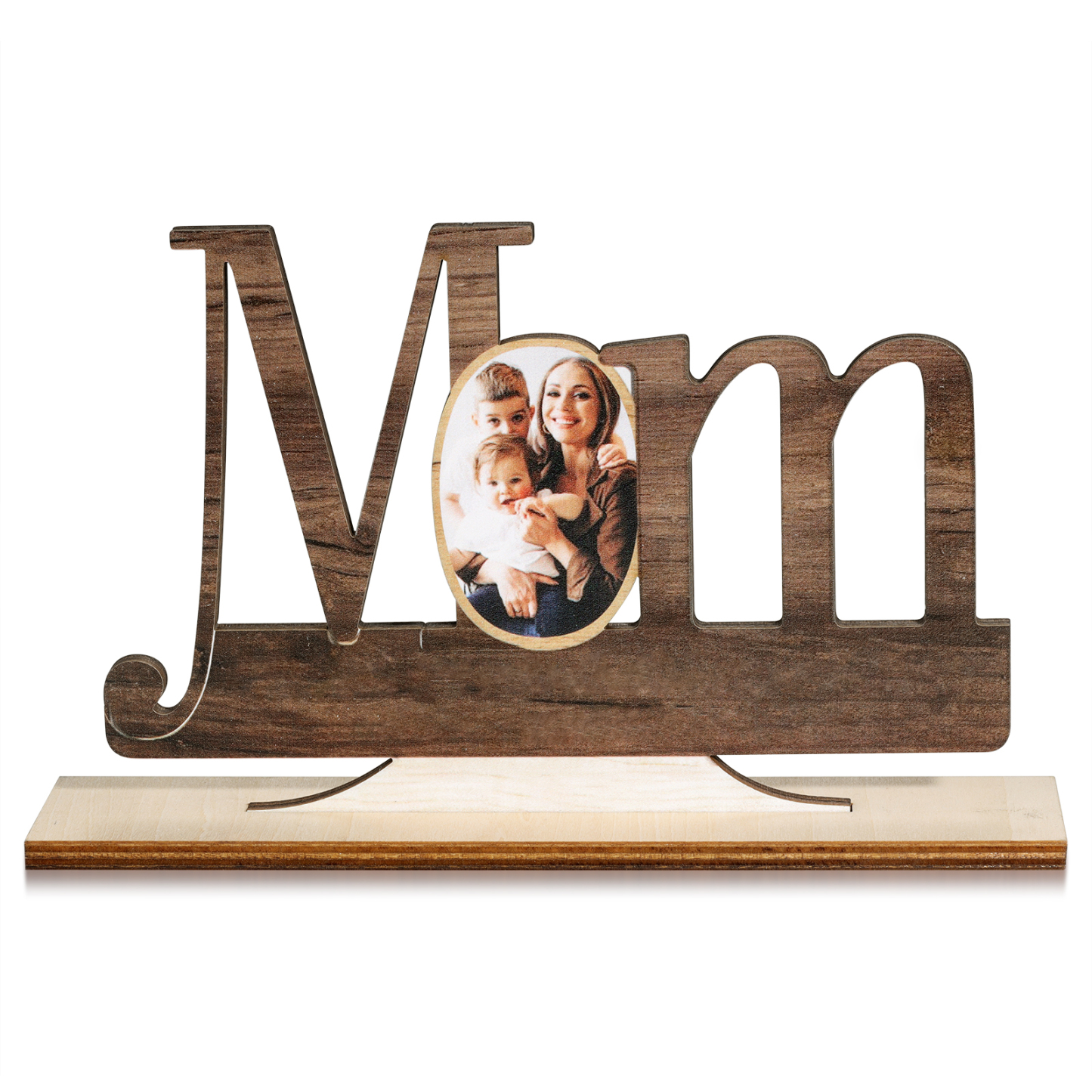 Décoration en bois 1 Texte et 1 Photo Personnalisés Ornement pour Maman