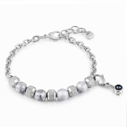 Bracelet Perles Projection de Pierres Photo Personnalisée