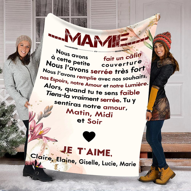 À ma Mamie - Couverture Plaids Polaire 1 Texte Personnalisé