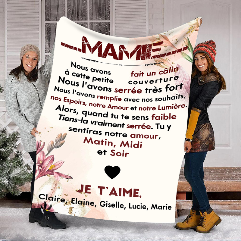 À ma Mamie - Couverture Plaids Polaire 1 Texte Personnalisé