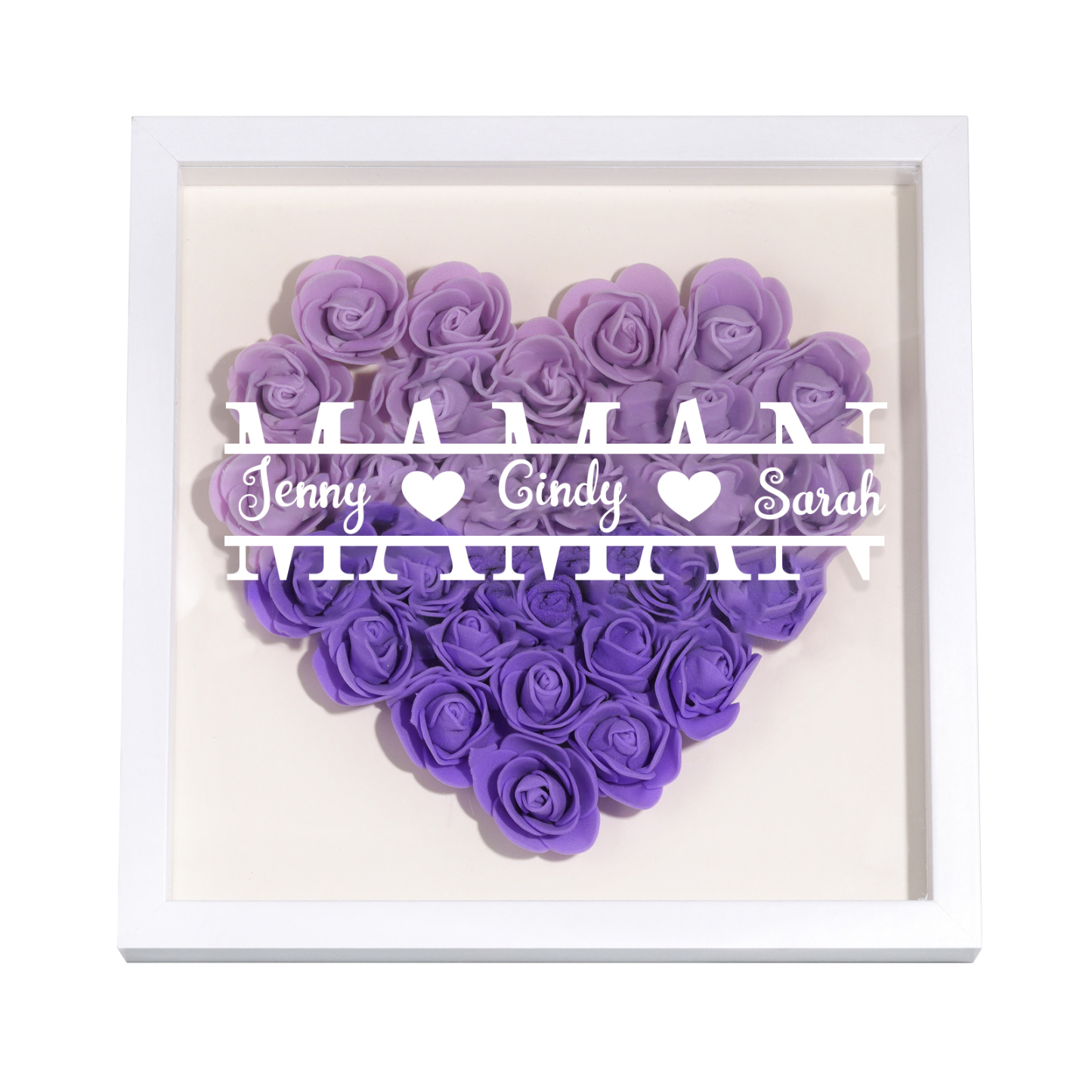 À ma Maman - Cadre Panneau de densité 1 Prénom et Texte Personnalisés Ornements Floral pour Famille cadeau pour femme anniversaire | Jessemade