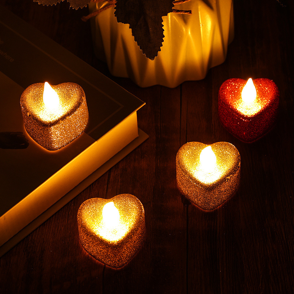 1 pièce de Bougie LED Cœur Saint-Valentin Cadeau Romantique