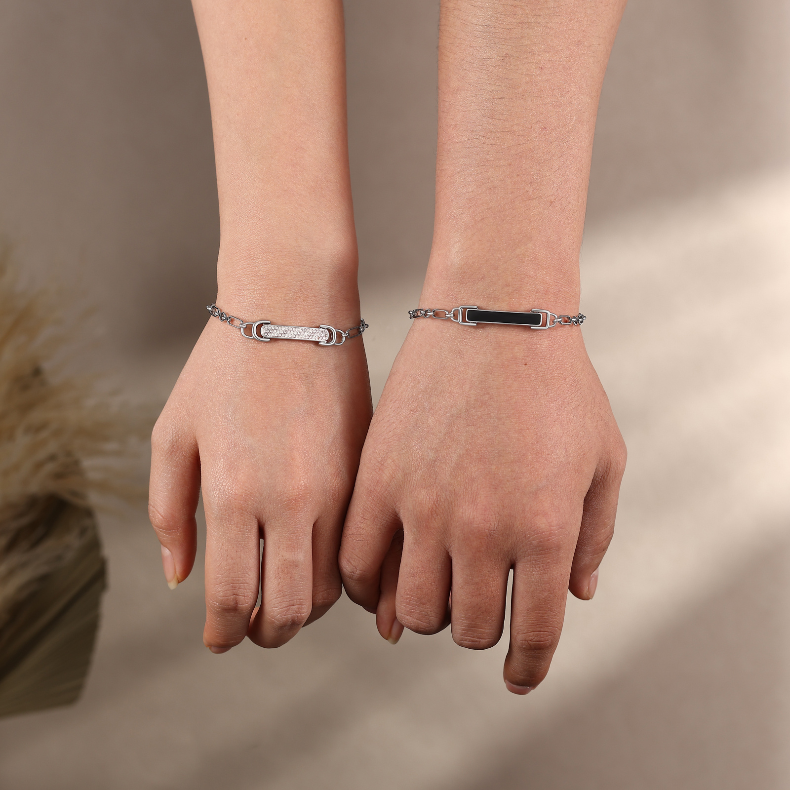 Bracelets à breloques avec Identifiant de Partenaire Personnalisé et Nom