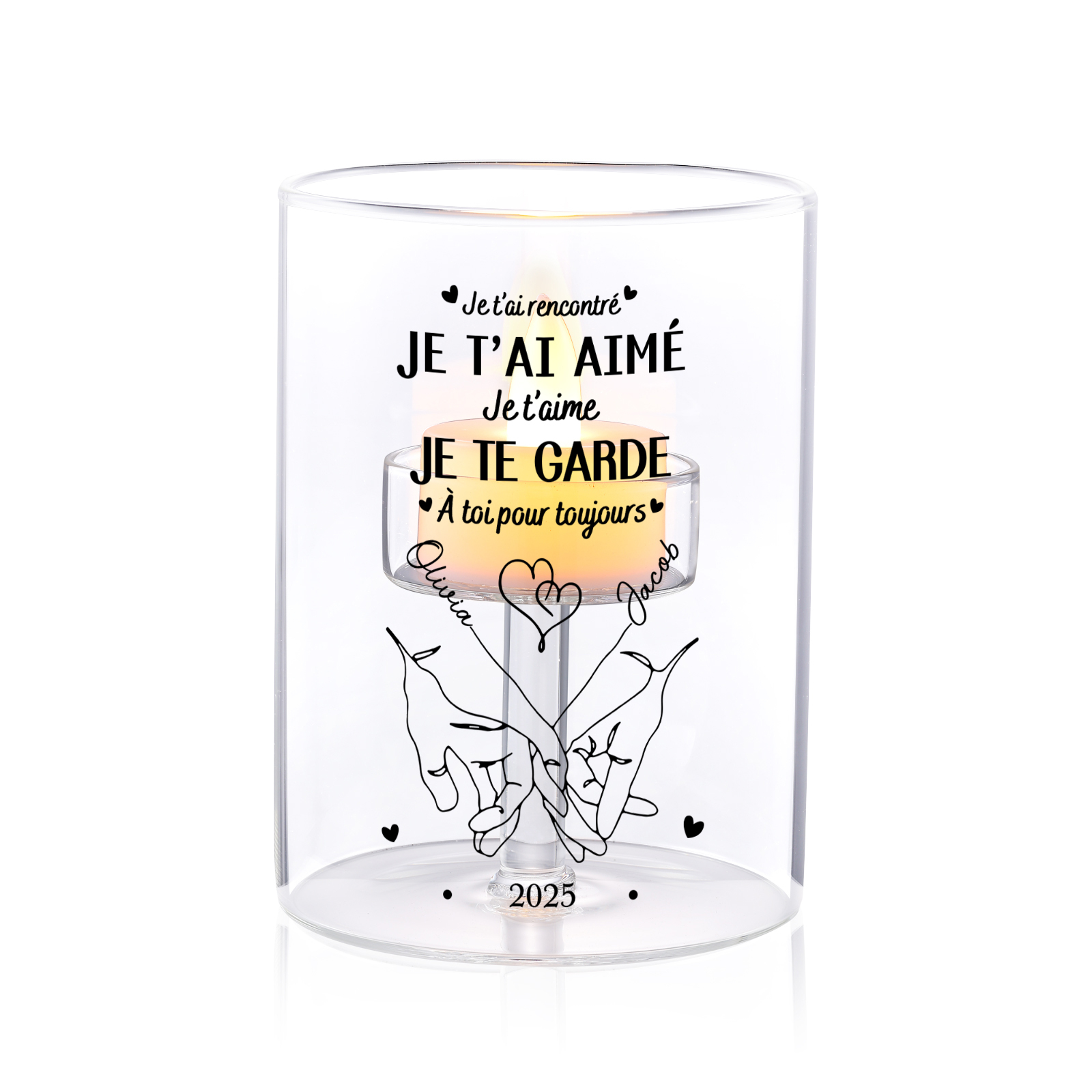 Bougie Led Personnalisé pour Couple  « Promesse du petit doigt »