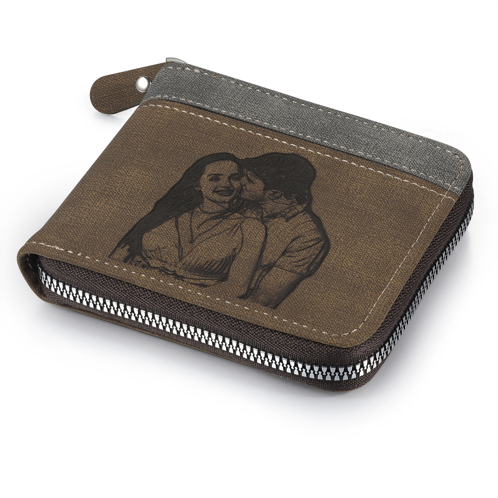 Portefeuille Classique 1 Prénom et Lettre Personnalisés avec Photo Porte-Monnaie Carte