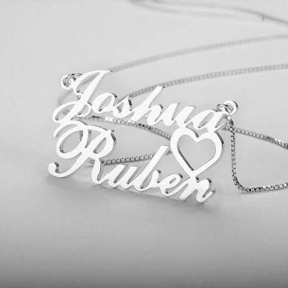 Collier Prénom Personnalisé Collier 2 Prénom Cuivre Cadeaux Saint Valentin