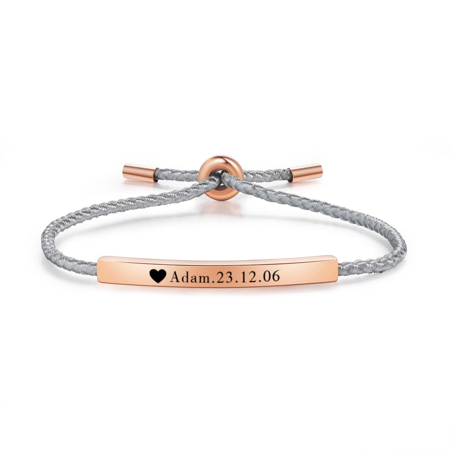 Bracelet 1 Prénom et Date Personnalisés pour Couple