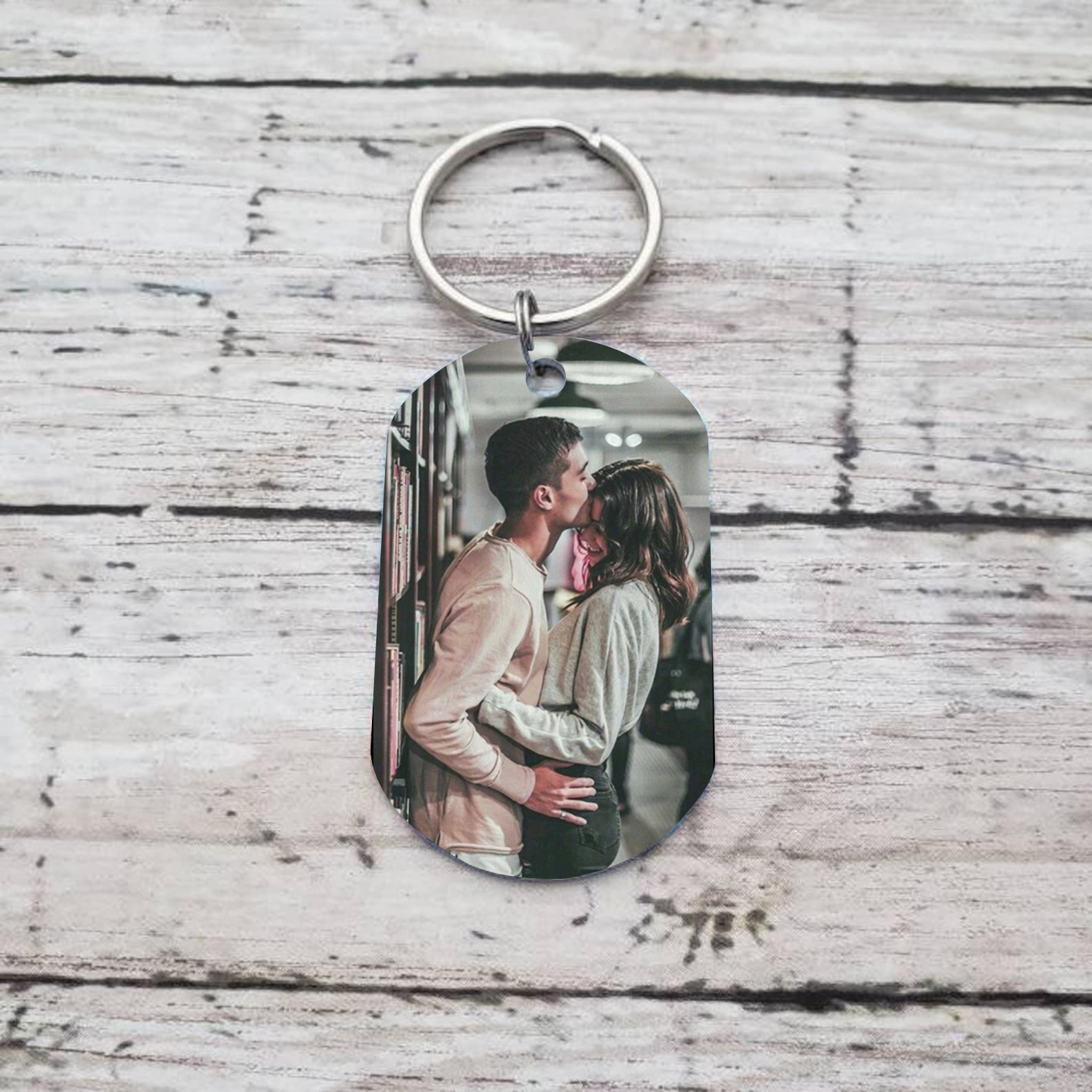 À mon Homme - Porte-Clés 1 Prénom et Photo Personnalisés pour Couple