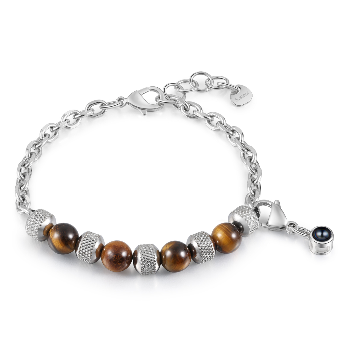 Bracelet Perles Projection de Pierres Photo Personnalisée