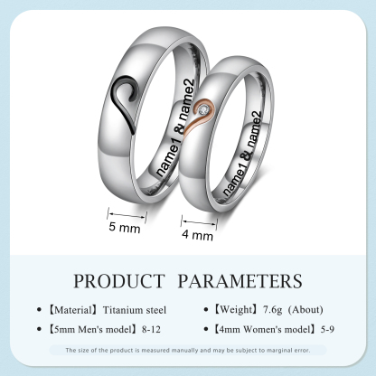 Bague Couple 2 Prénoms Personnalisés Alliance Bague Homme