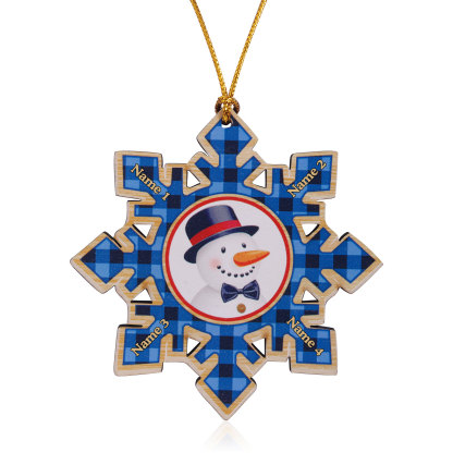 2-6 Noms Décoration Sapin Noël Personnalisés Décoration Flocon Bleu en Bois | Jessemade