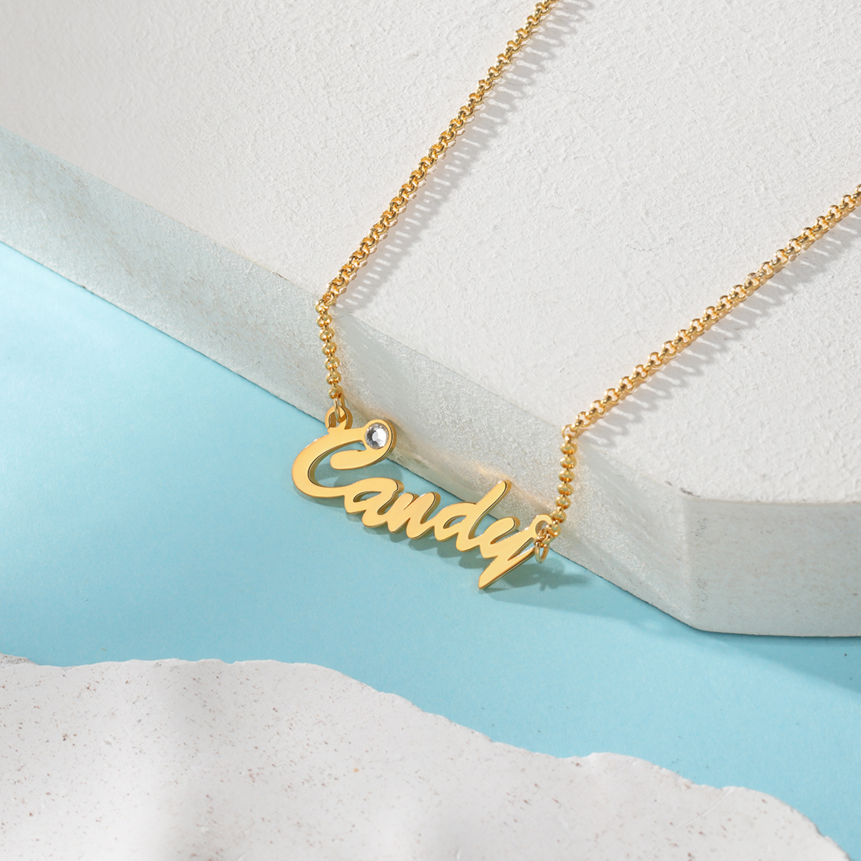 Collier 1 Prénom Avec 1 pierre naissance