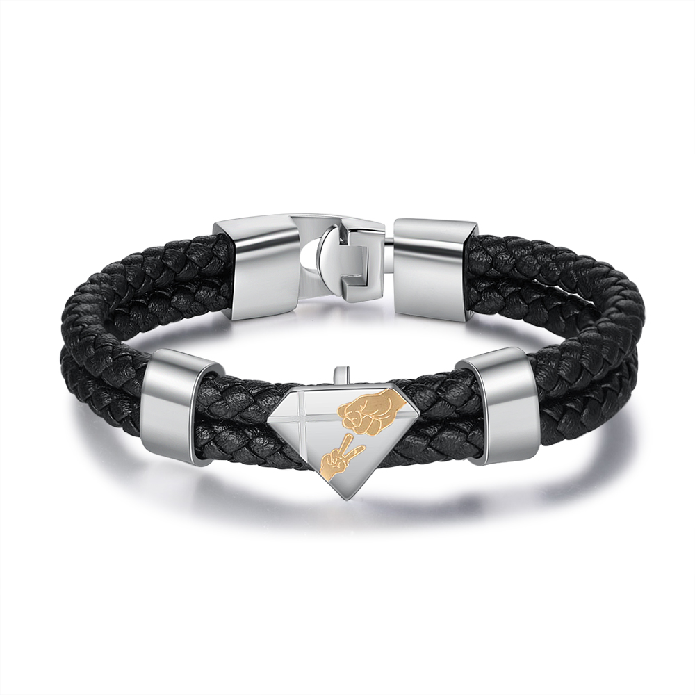 À mon Papa - Bracelet 2 Prénoms Personnalisés en Acier inoxydable