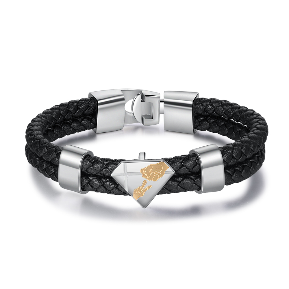 À mon Papa - Bracelet 2 Prénoms Personnalisés en Acier inoxydable