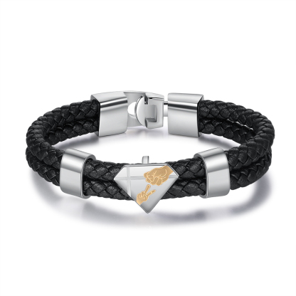 À mon Papa - Bracelet 2 Prénoms Personnalisés en Acier inoxydable